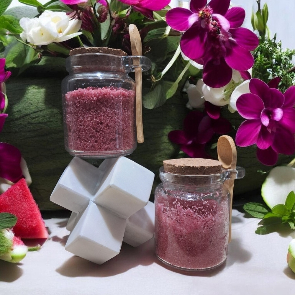 Hand Crafted, Wicked Worthy, Salty B🧂tch Peppermint Watermelon Body Scrub 8 oz - Picture 3 of 3